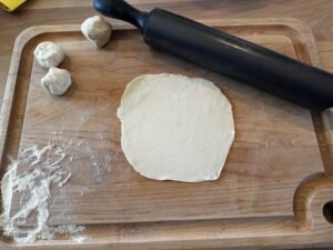 Approximate size of flour tortilla after rolling out